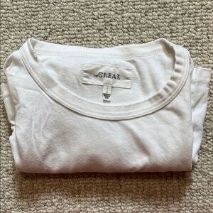 THE GREAT. Crisp White Short Sleeve Tee